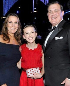 Robert Brown with his daughter Millie Bobby Brown and wife Kelly Brown